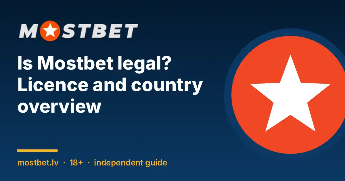 Is Mostbet legal overview cover with the Mostbet star